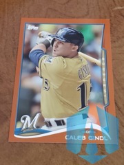 2014 Topps Orange Parallel Caleb Gindl #472 Brewers